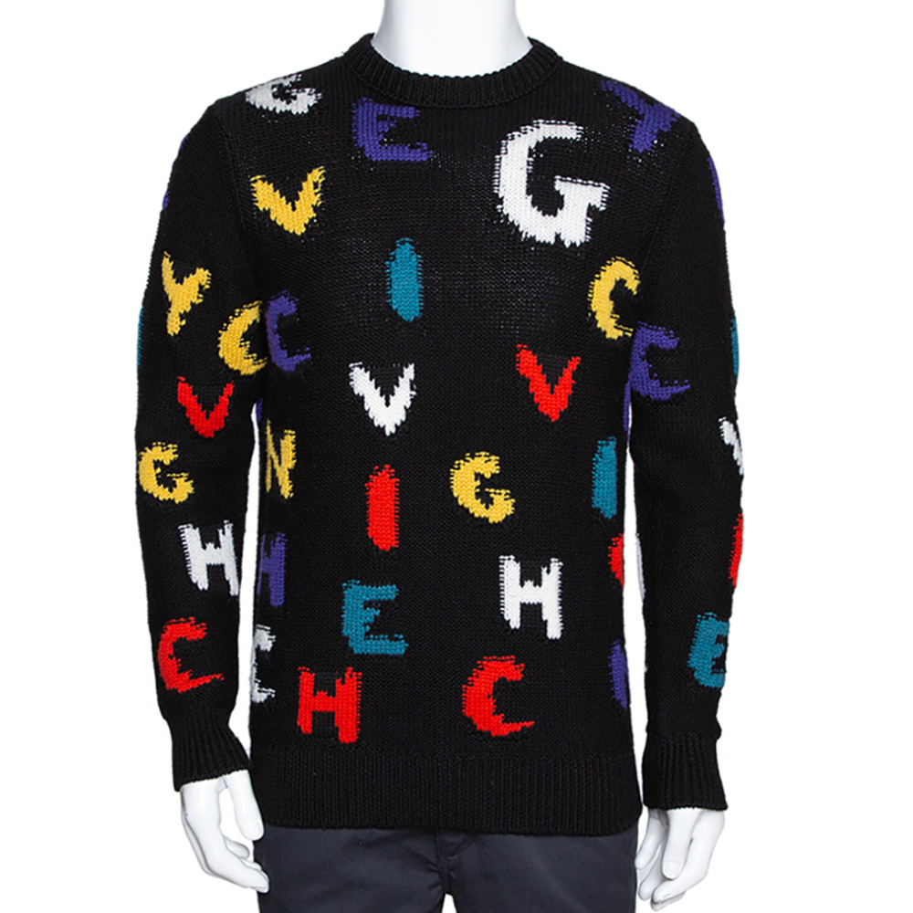Givenchy jacquard logo intarsia sweater letter